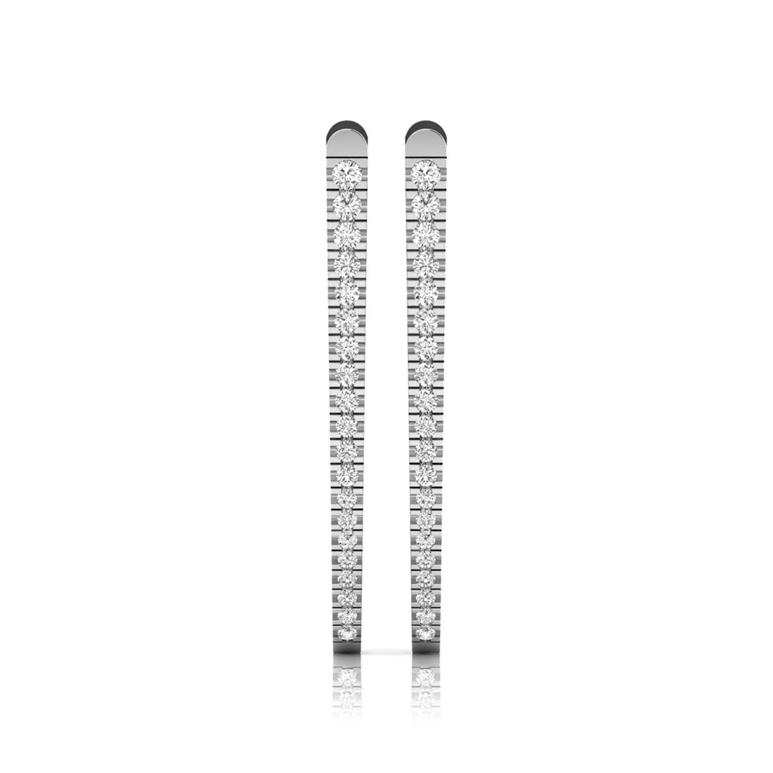 OctaPearl Inside-Out Round Lab Grown Diamond Hoop Earrings