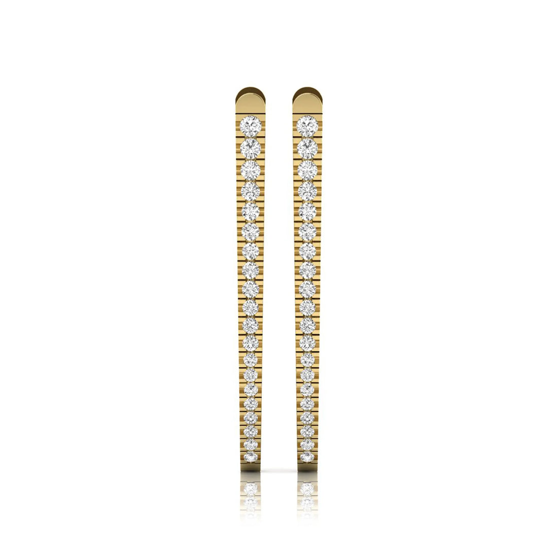 OctaPearl Inside-Out Round Lab Grown Diamond Hoop Earrings