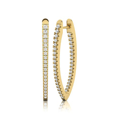 OctaPearl Inside-Out Round Lab Grown Diamond Hoop Earrings