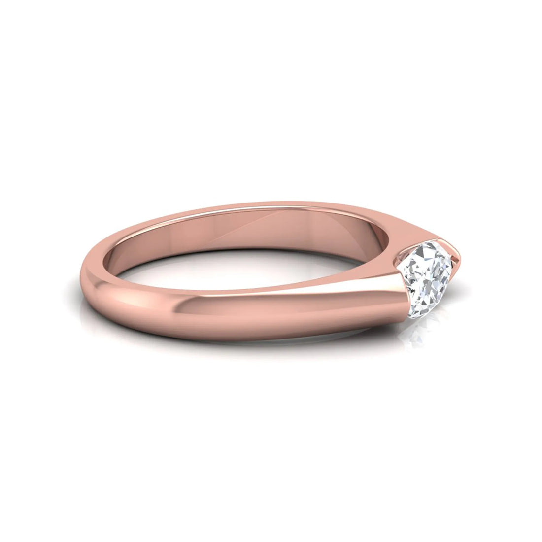 OctaPearl Half Bezel Set East West Marquise Lab Grown Diamond Solitaire Engagement Ring