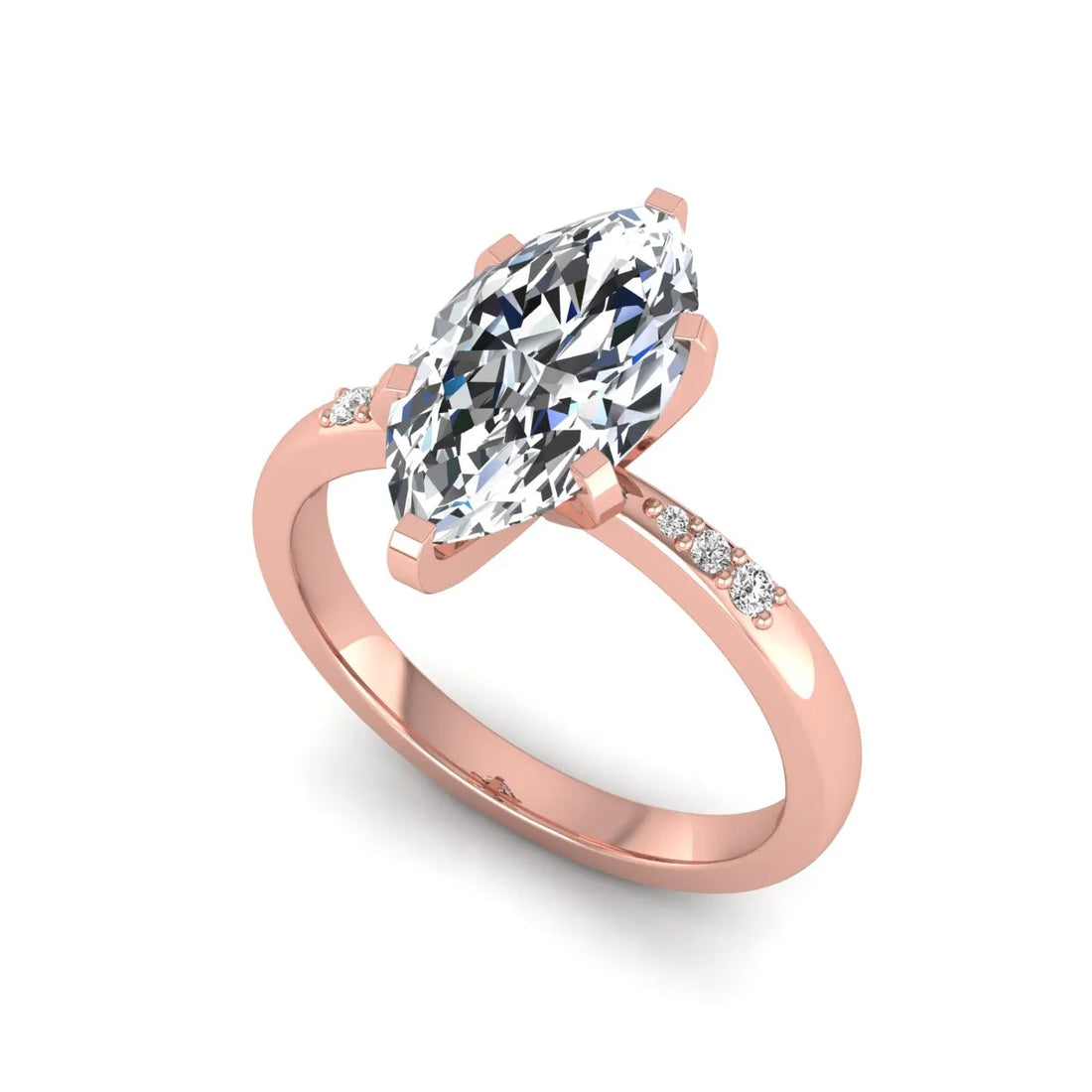 OctaPearl 2.5 ct Marquise Cut Lab Grown Diamond Accent Engagement Ring
