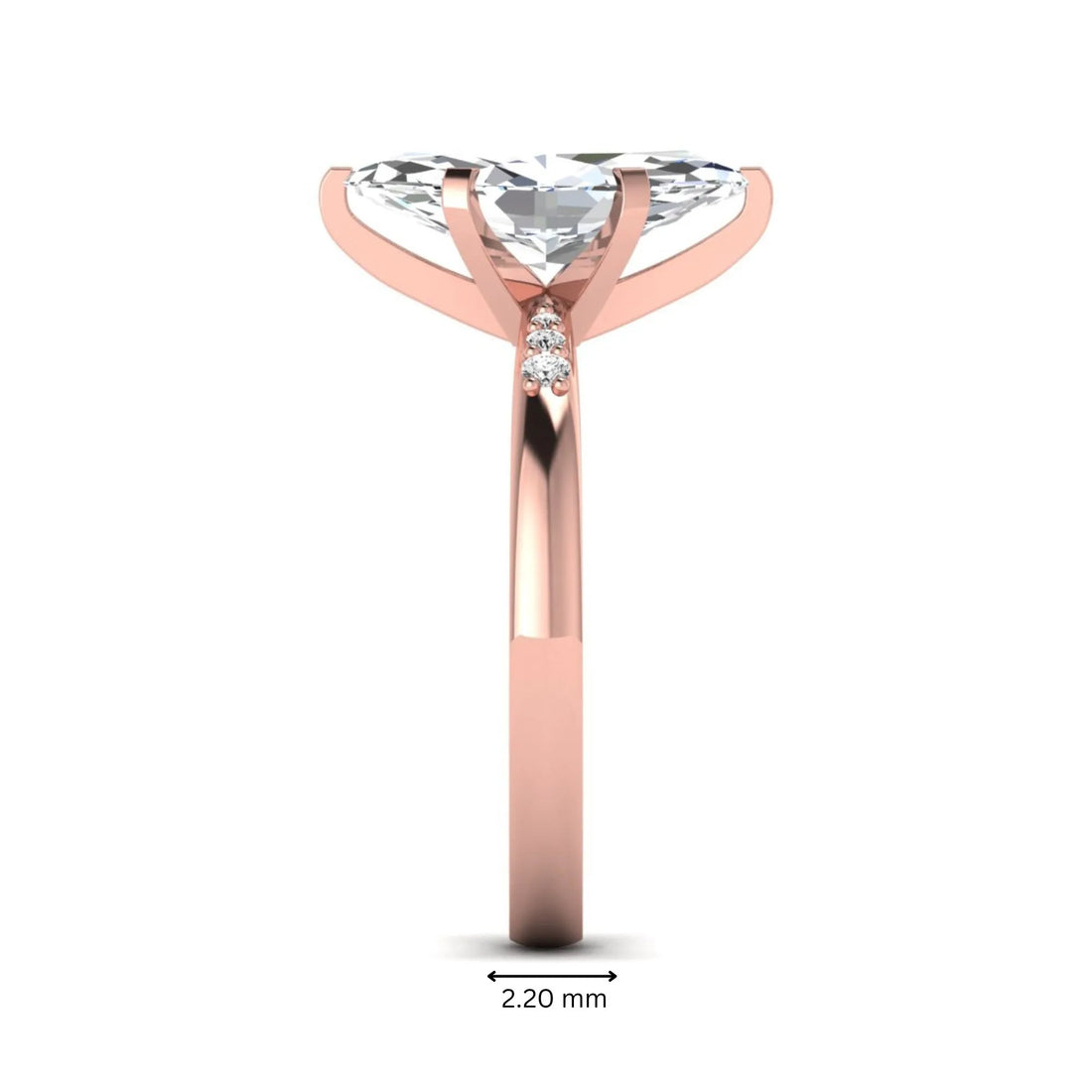 OctaPearl 2.5 ct Marquise Cut Lab Grown Diamond Accent Engagement Ring