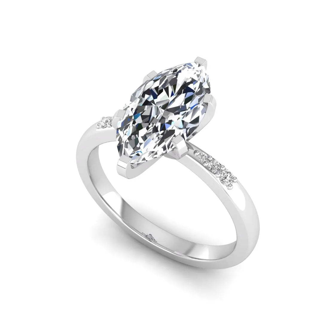 OctaPearl 2.5 ct Marquise Cut Lab Grown Diamond Accent Engagement Ring