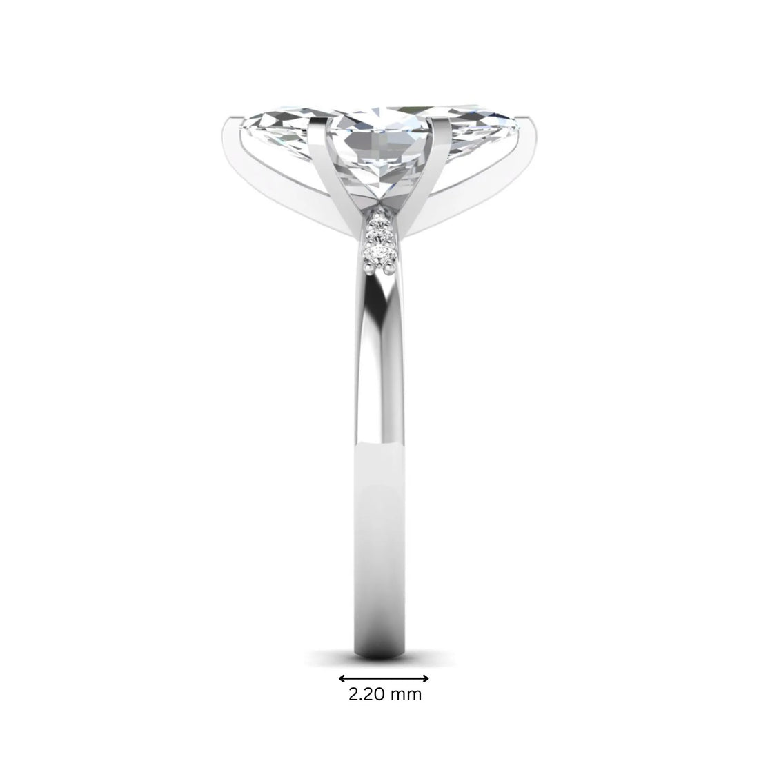 OctaPearl 2.5 ct Marquise Cut Lab Grown Diamond Accent Engagement Ring