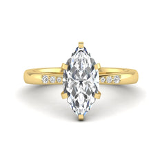 OctaPearl 2.5 ct Marquise Cut Lab Grown Diamond Accent Engagement Ring