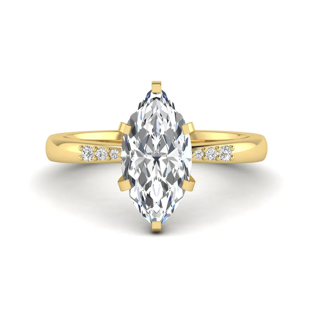 OctaPearl 2.5 ct Marquise Cut Lab Grown Diamond Accent Engagement Ring