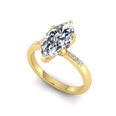 OctaPearl 2.5 ct Marquise Cut Lab Grown Diamond Accent Engagement Ring - alternate view