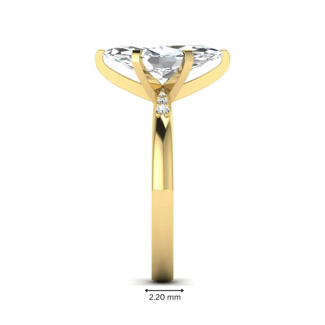 OctaPearl 2.5 ct Marquise Cut Lab Grown Diamond Accent Engagement Ring