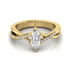 OctaPearl 1 ct Marquise Cut Lab Grown Diamond Bypass Split Shank Engagement Ring