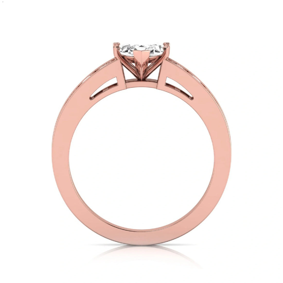 OctaPearl 1 ct Marquise Cut Lab Grown Diamond Channel Set Side Stone Engagement Ring