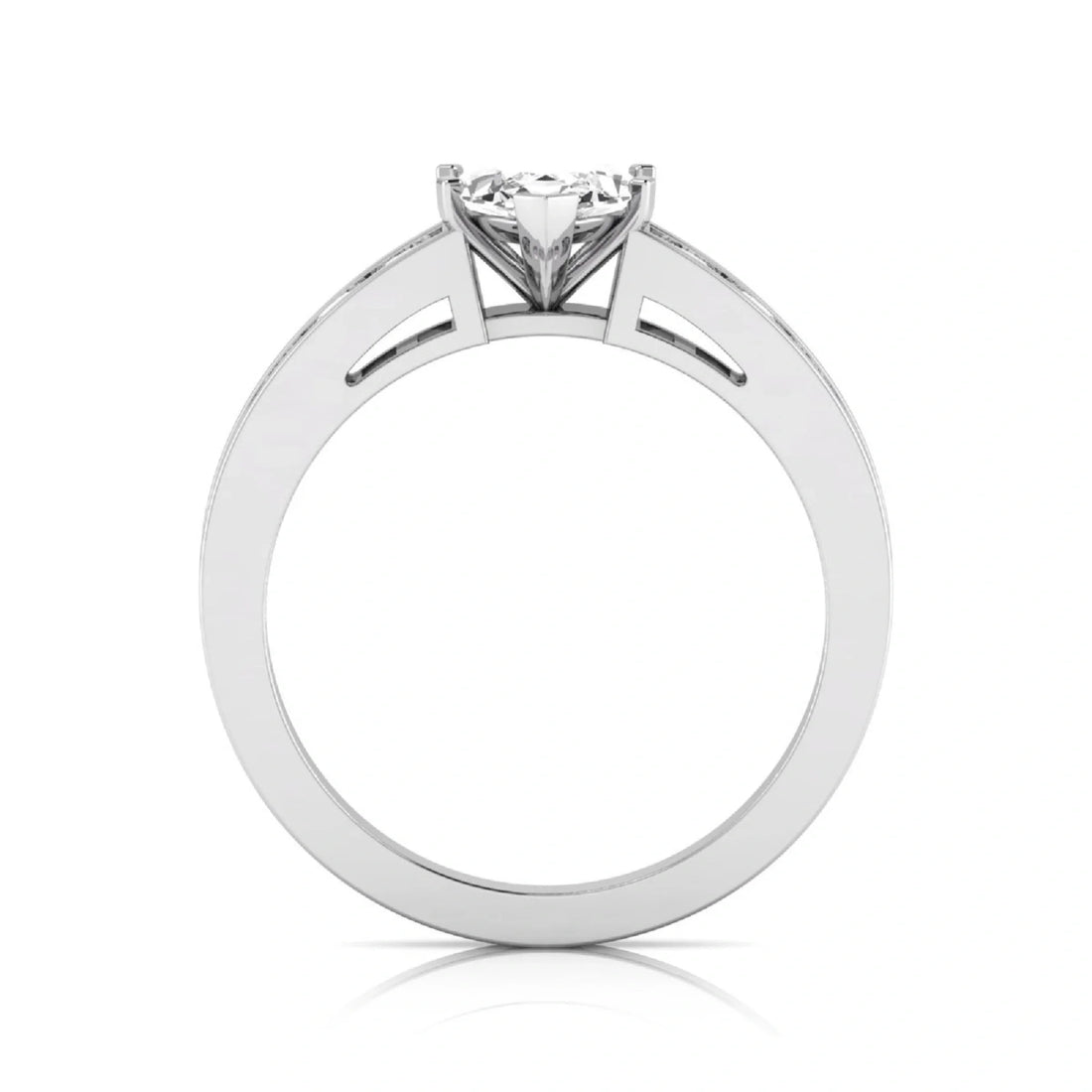 OctaPearl 1 ct Marquise Cut Lab Grown Diamond Channel Set Side Stone Engagement Ring