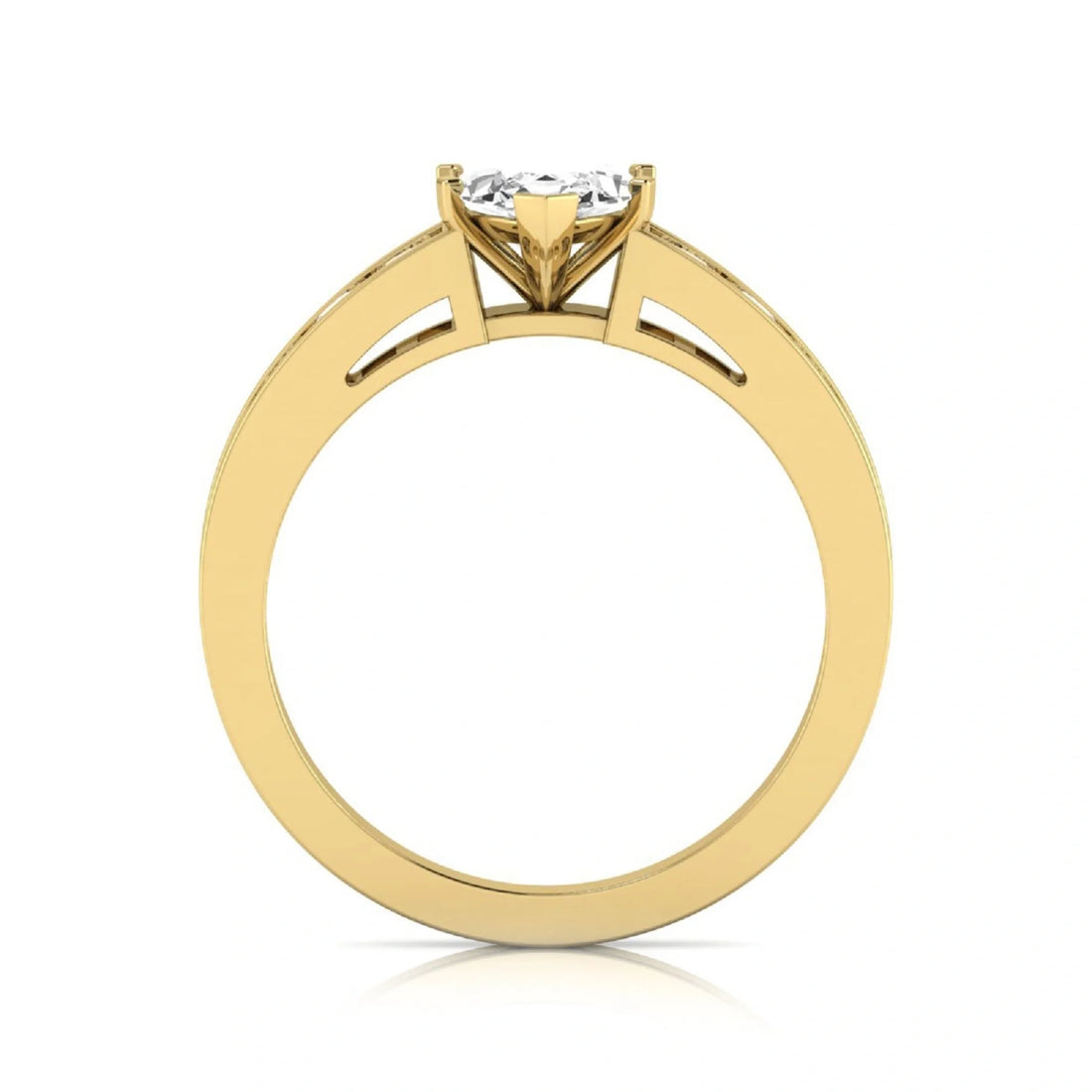 OctaPearl 1 ct Marquise Cut Lab Grown Diamond Channel Set Side Stone Engagement Ring