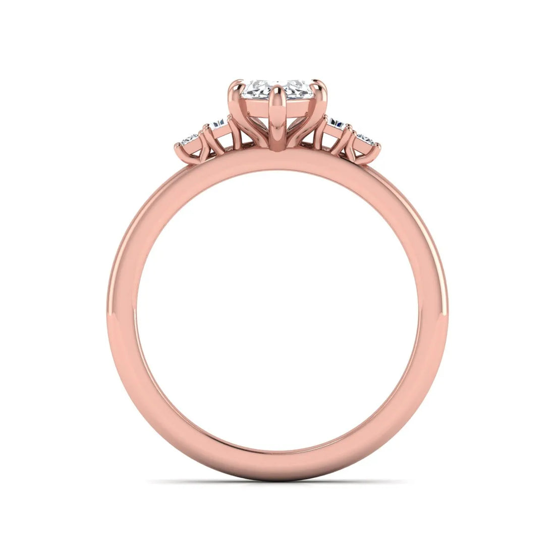 OctaPearl 1.5 ct Marquise Cut Lab Grown Diamond Five Stone Engagement Ring