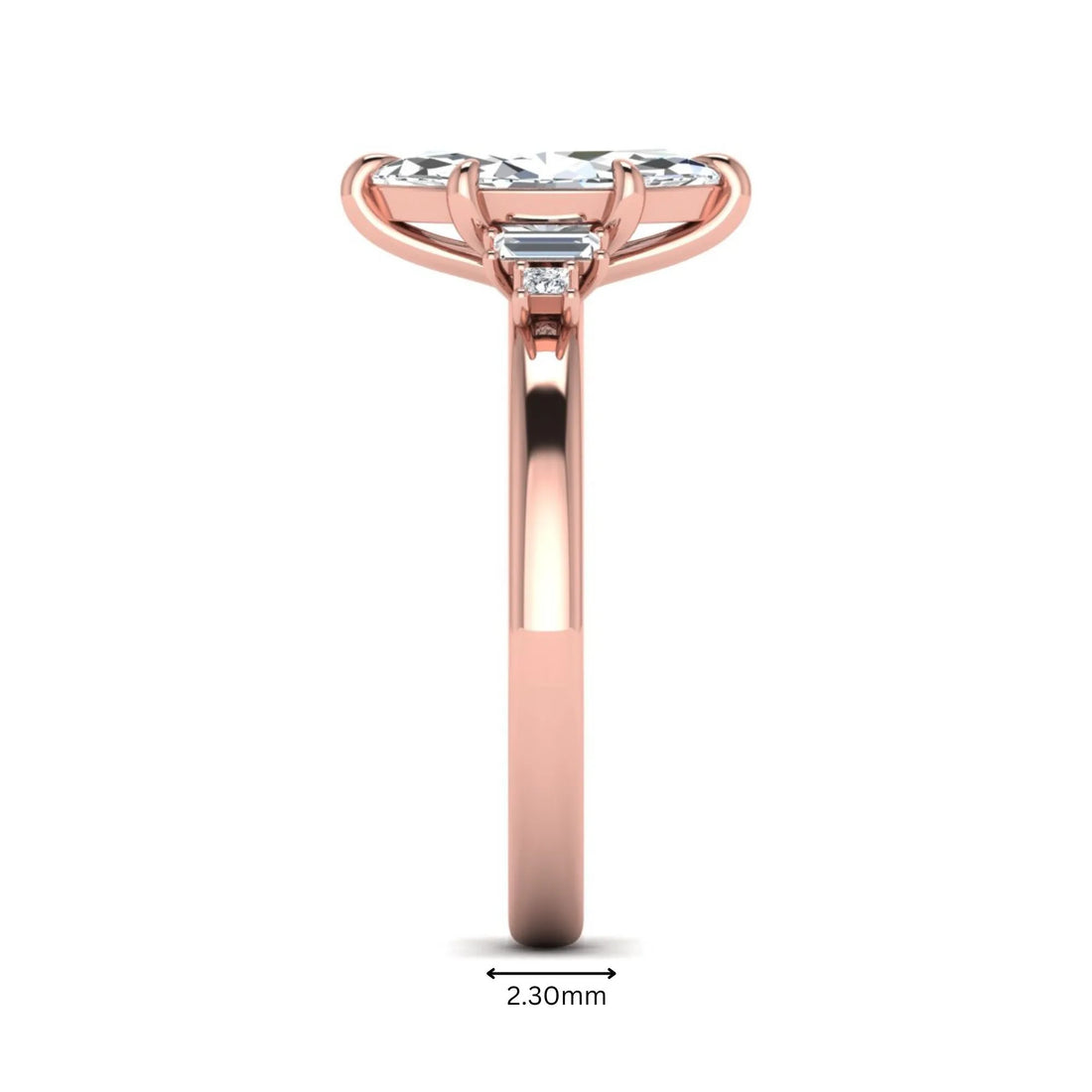 OctaPearl 1.5 ct Marquise Cut Lab Grown Diamond Five Stone Engagement Ring