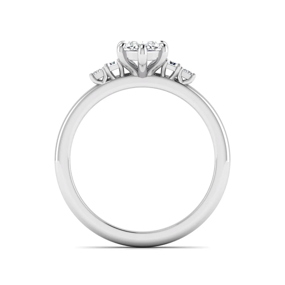OctaPearl 1.5 ct Marquise Cut Lab Grown Diamond Five Stone Engagement Ring
