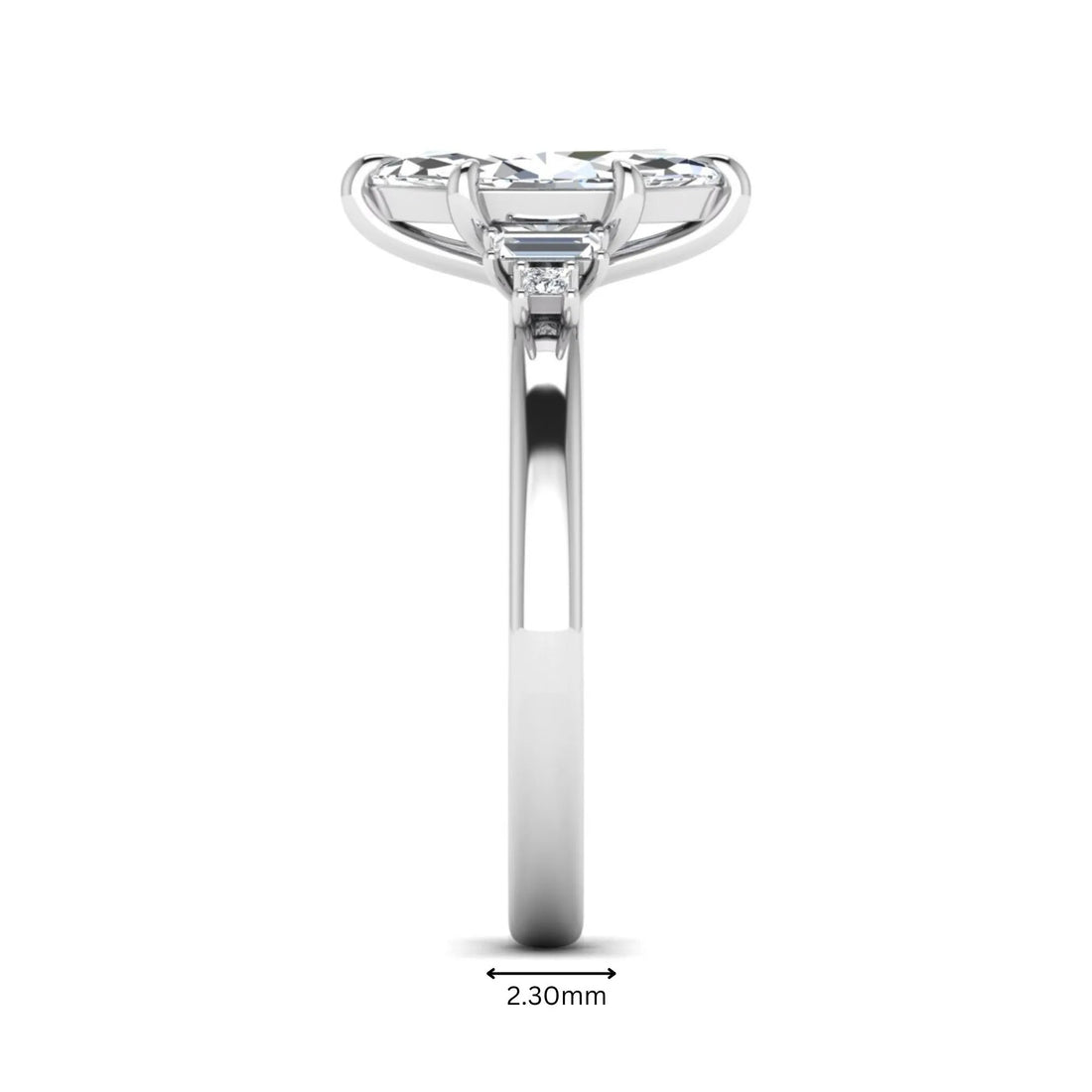OctaPearl 1.5 ct Marquise Cut Lab Grown Diamond Five Stone Engagement Ring
