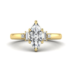 OctaPearl 1.5 ct Marquise Cut Lab Grown Diamond Five Stone Engagement Ring