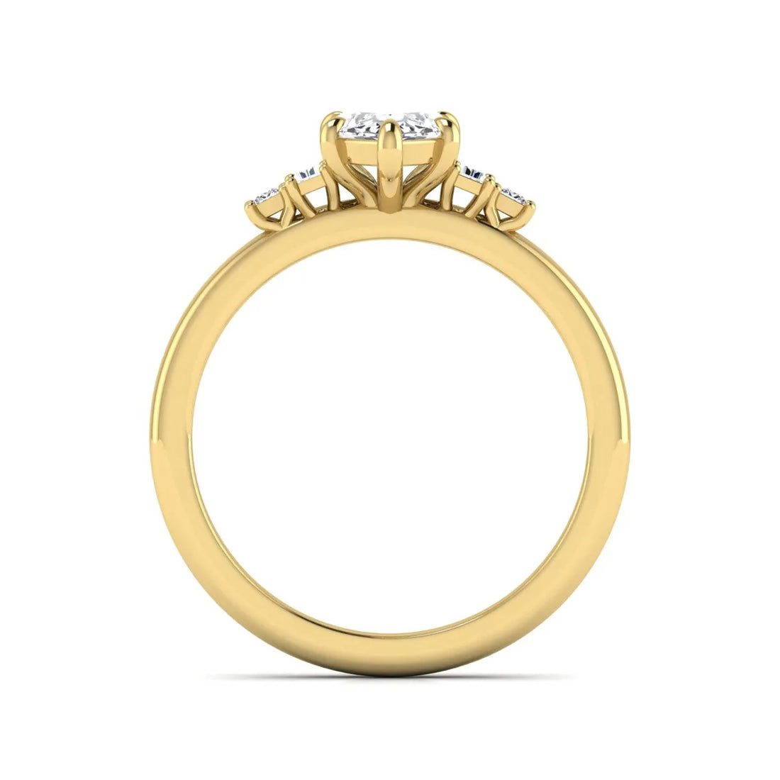 OctaPearl 1.5 ct Marquise Cut Lab Grown Diamond Five Stone Engagement Ring