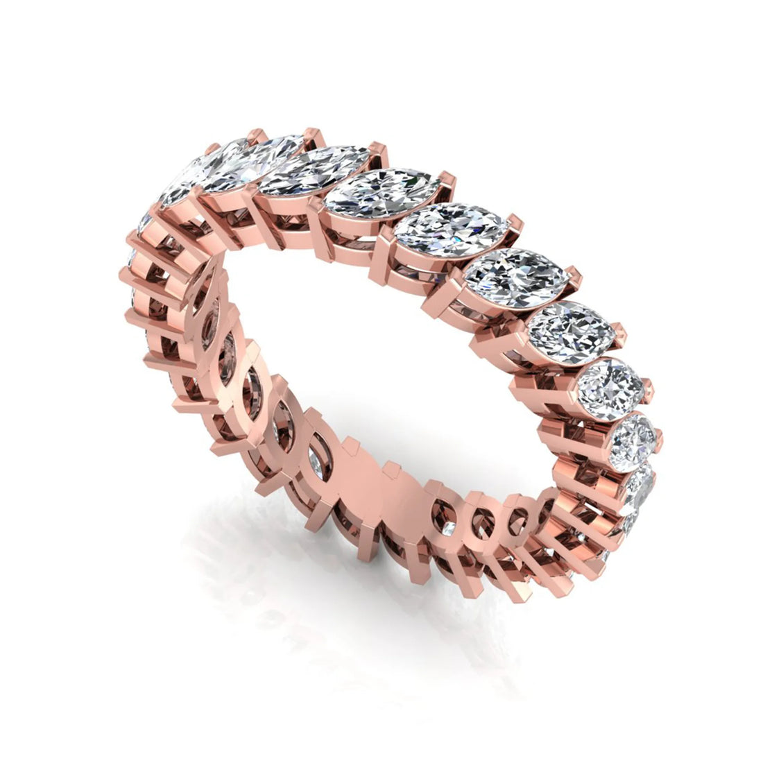 OctaPearl Marquise Cut Lab Grown Diamond Full Eternity Wedding Band