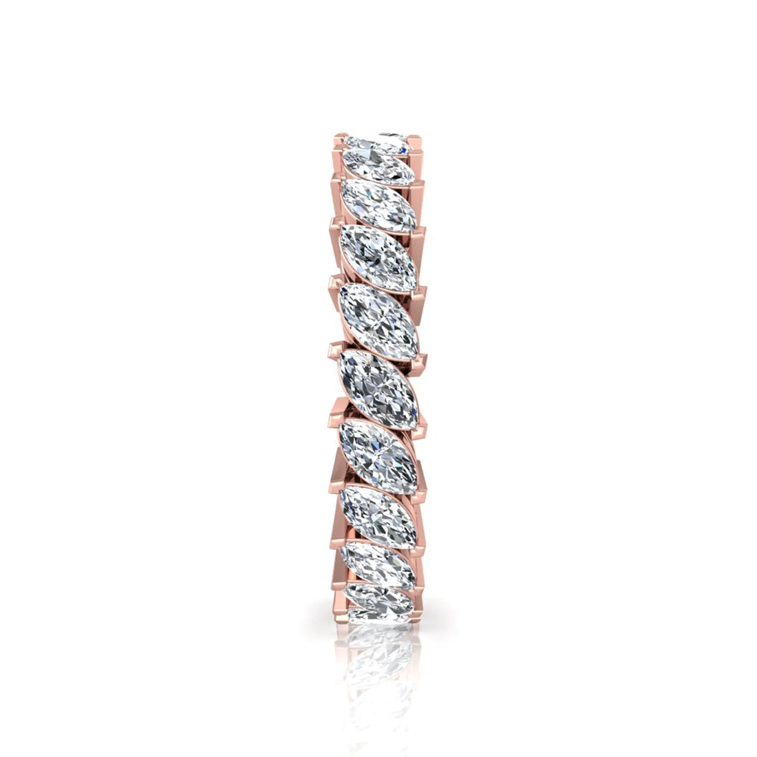 OctaPearl Marquise Cut Lab Grown Diamond Full Eternity Wedding Band
