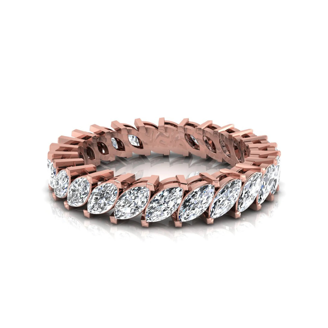 OctaPearl Marquise Cut Lab Grown Diamond Full Eternity Wedding Band