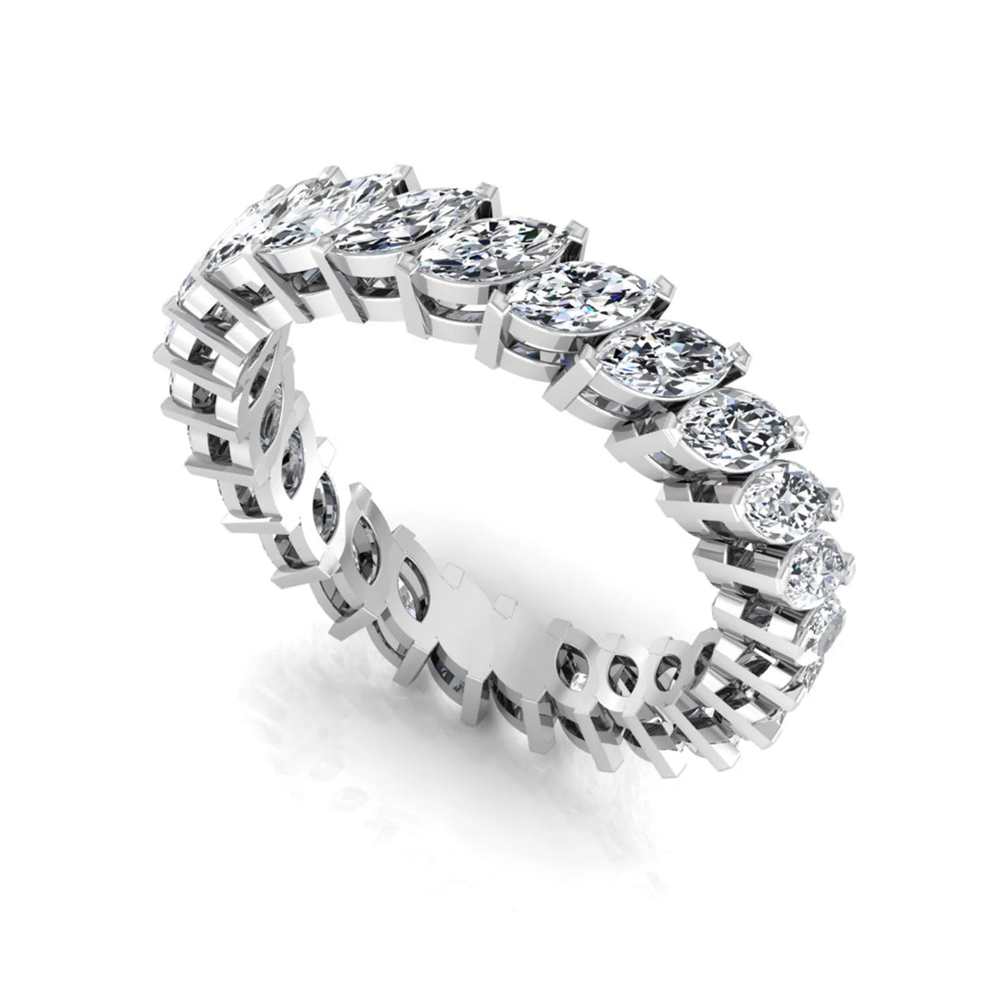 OctaPearl Marquise Cut Lab Grown Diamond Full Eternity Wedding Band