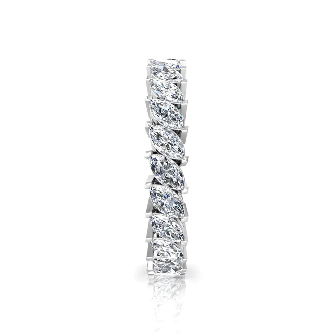 OctaPearl Marquise Cut Lab Grown Diamond Full Eternity Wedding Band
