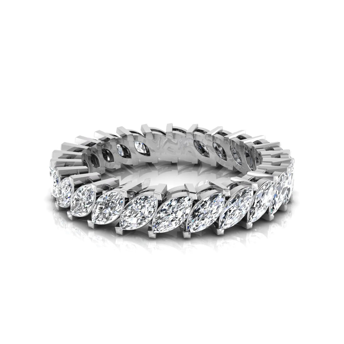 OctaPearl Marquise Cut Lab Grown Diamond Full Eternity Wedding Band