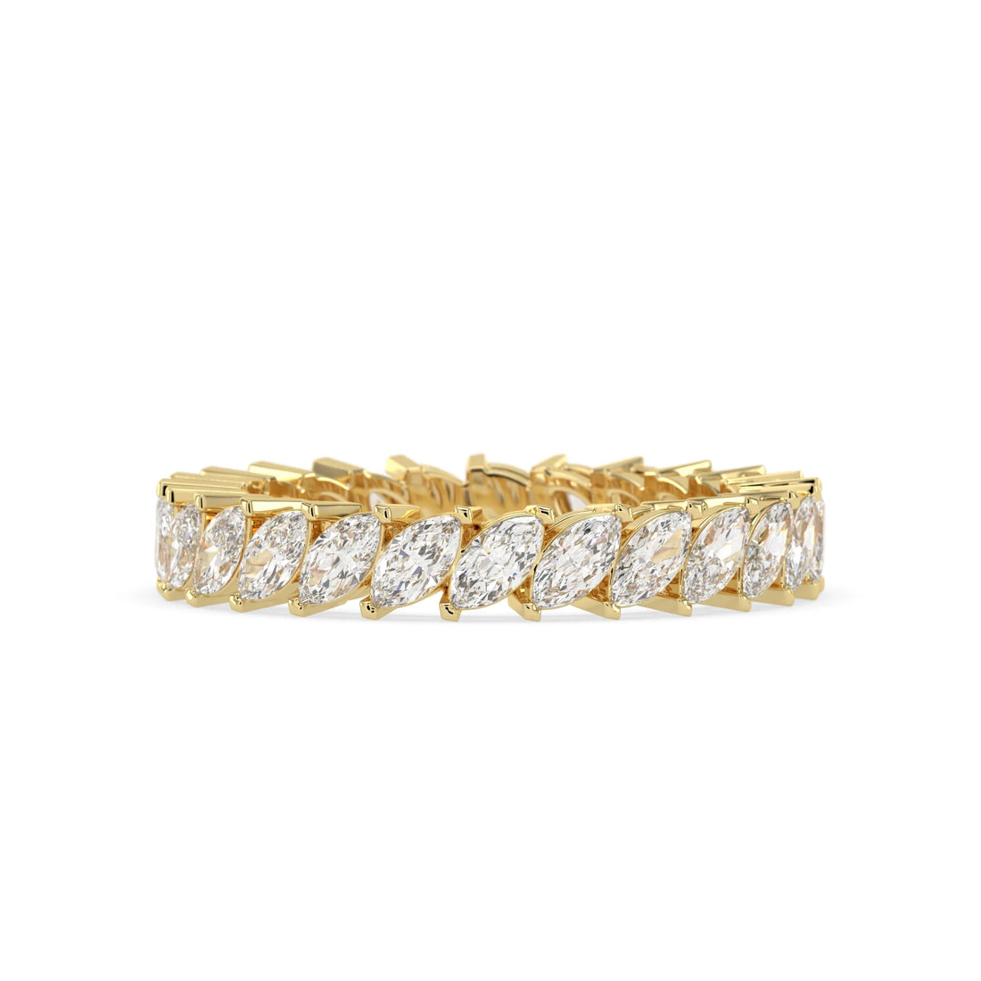 OctaPearl Marquise Cut Lab Grown Diamond Full Eternity Wedding Band