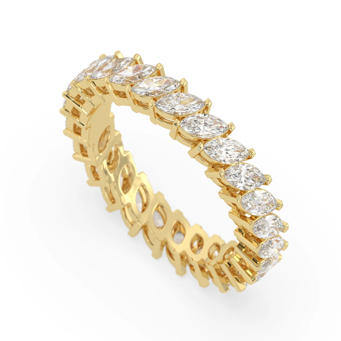 OctaPearl Marquise Cut Lab Grown Diamond Full Eternity Wedding Band