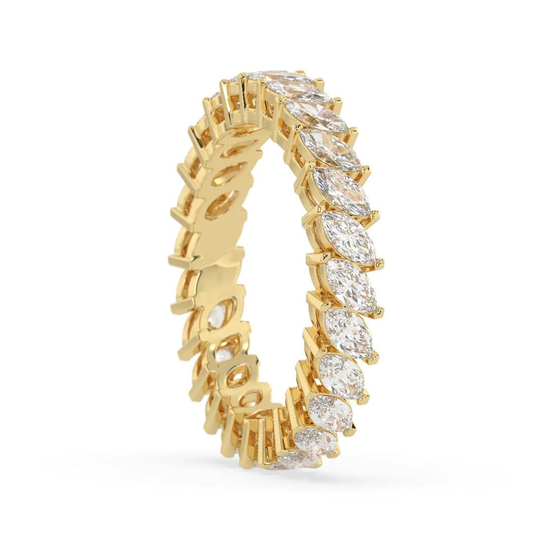 OctaPearl Marquise Cut Lab Grown Diamond Full Eternity Wedding Band