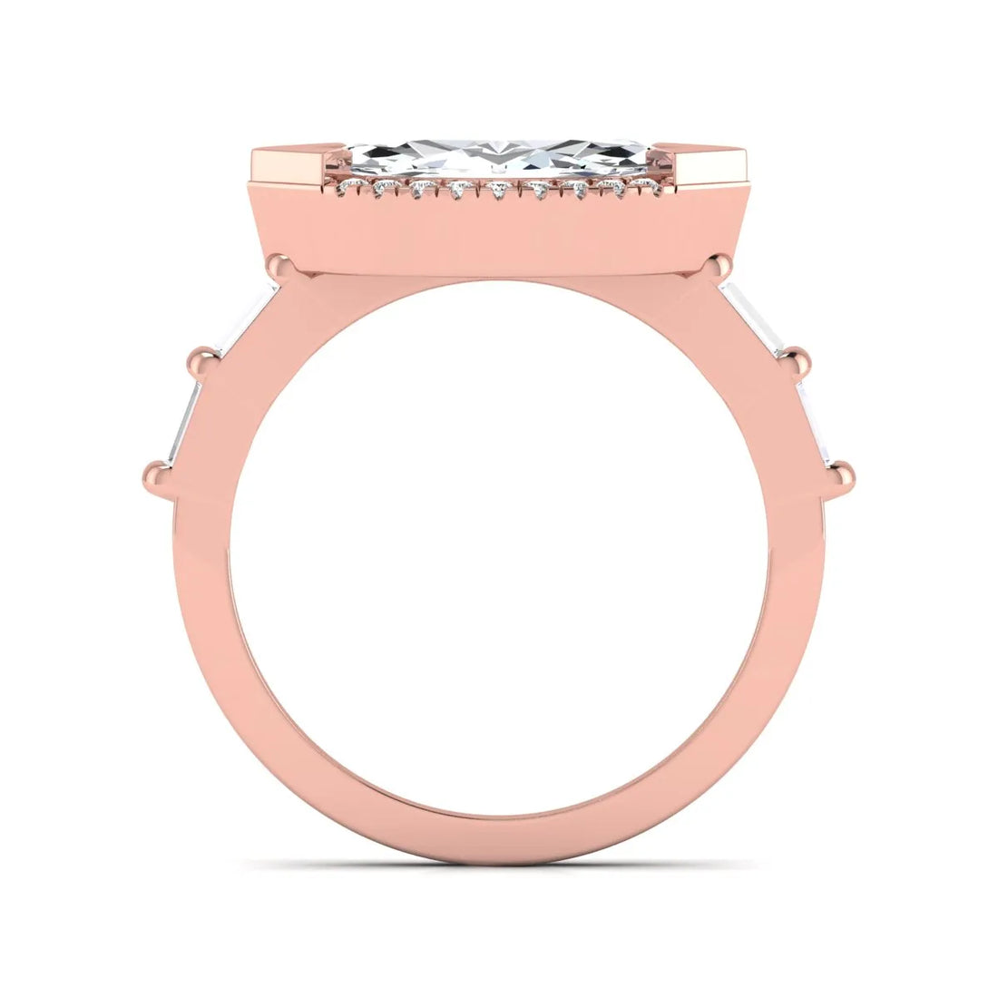 OctaPearl 1.5 ct Marquise Cut Lab Grown Diamond Halo Engagement Ring