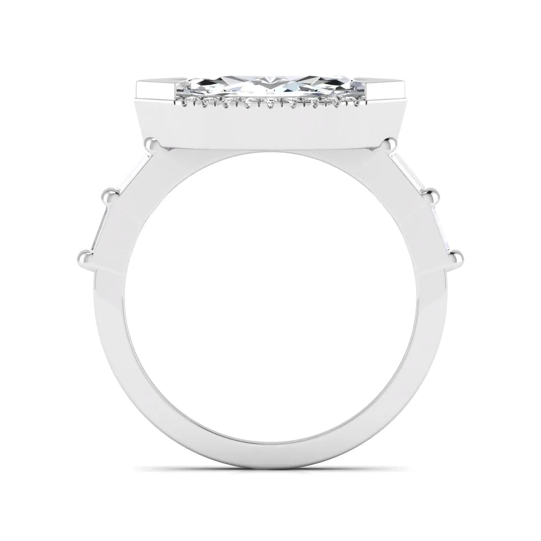 OctaPearl 1.5 ct Marquise Cut Lab Grown Diamond Halo Engagement Ring