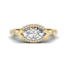 OctaPearl 1.5 ct Marquise Cut Lab Grown Diamond Halo Engagement Ring