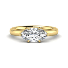 OctaPearl 1.5 ct Marquise Cut Lab Grown Diamond Hidden Halo Solitaire Engagement Ring