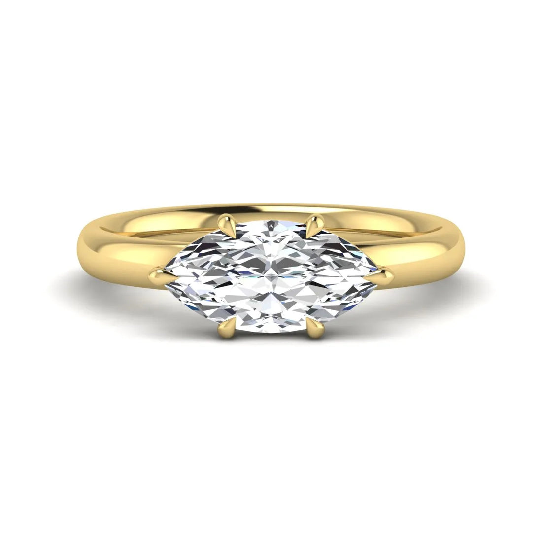 OctaPearl 1.5 ct Marquise Cut Lab Grown Diamond Hidden Halo Solitaire Engagement Ring