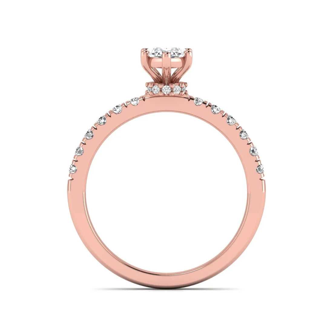 OctaPearl 1 ct Marquise Cut Lab Grown Diamond Pavé Engagement Ring