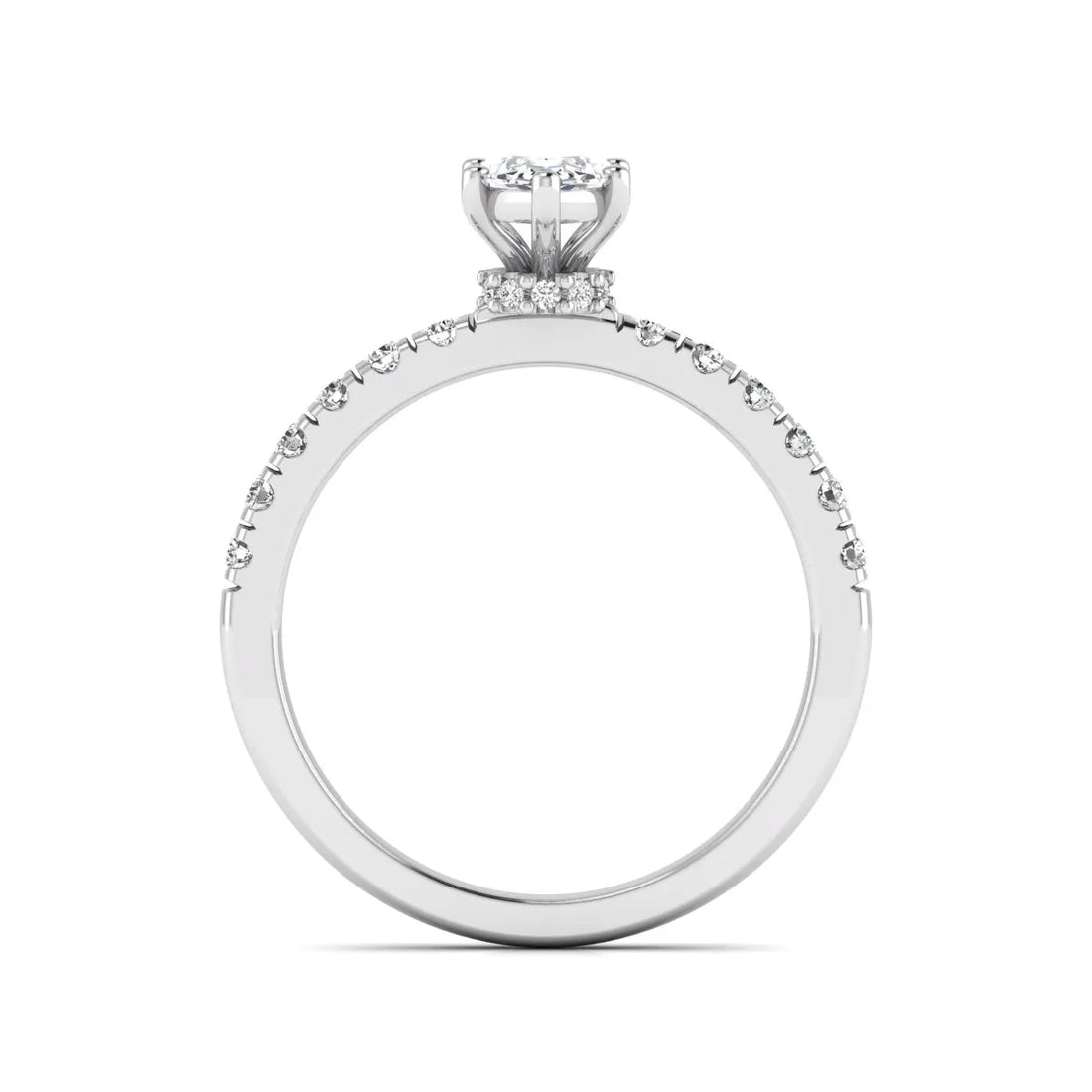 OctaPearl 1 ct Marquise Cut Lab Grown Diamond Pavé Engagement Ring