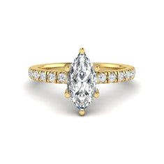 OctaPearl 1 ct Marquise Cut Lab Grown Diamond Pavé Engagement Ring