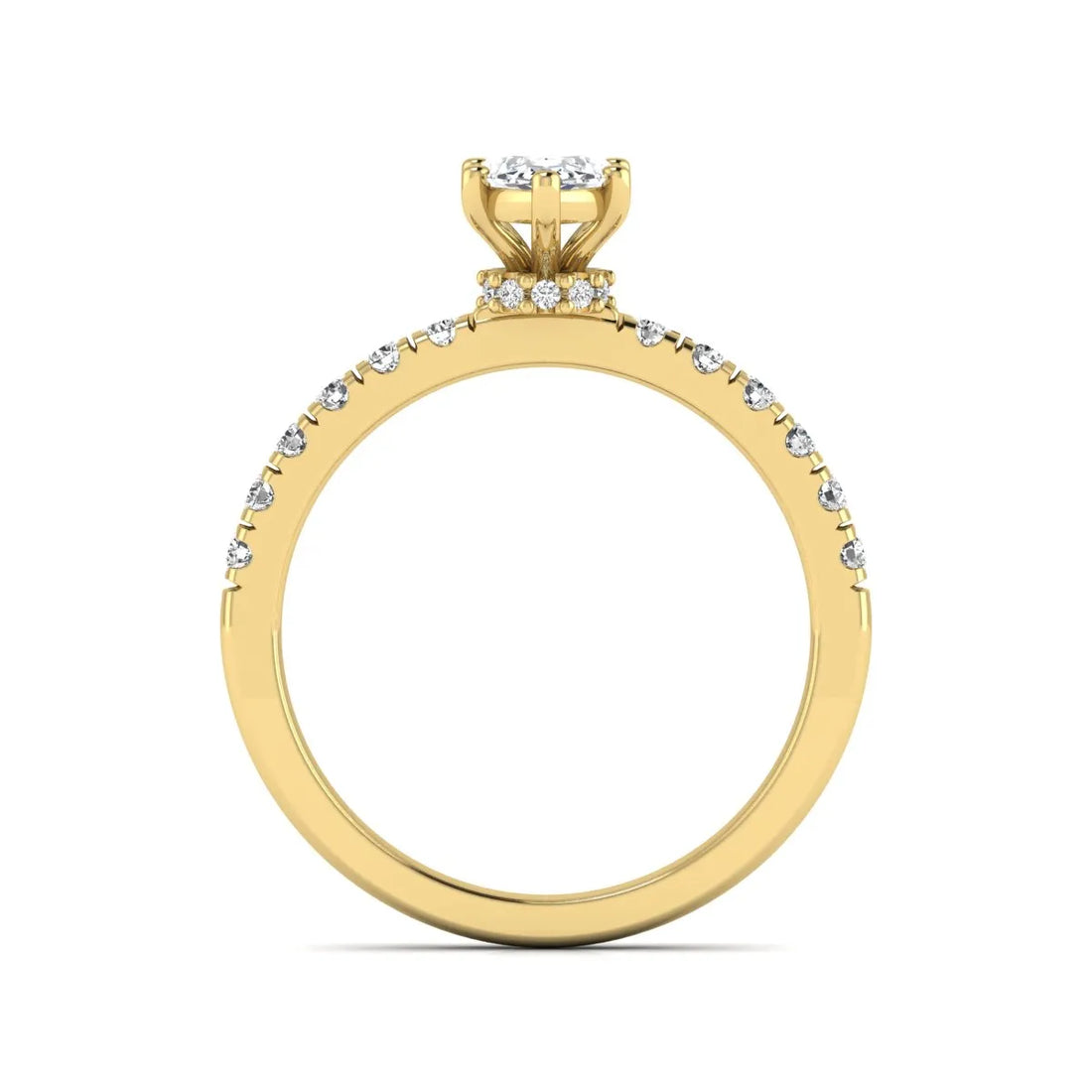 OctaPearl 1 ct Marquise Cut Lab Grown Diamond Pavé Engagement Ring