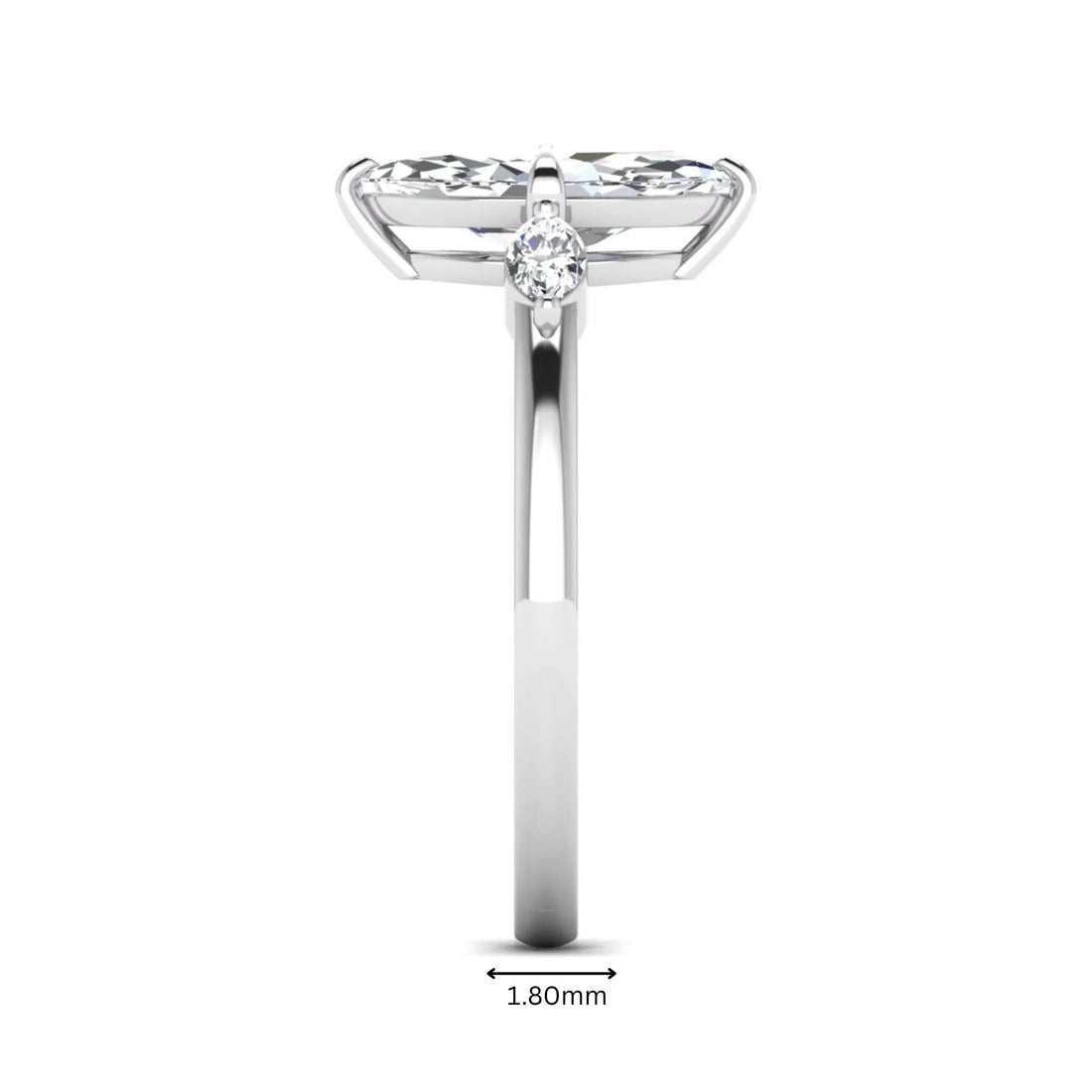 OctaPearl 1.5 ct Marquise Cut Lab Grown Diamond Three Stone Engagement Ring