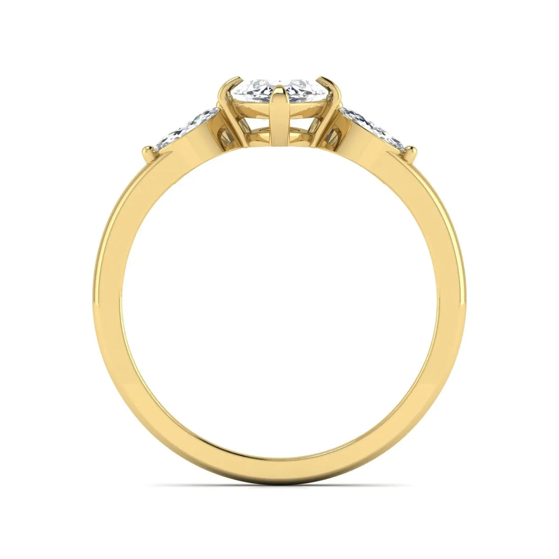 OctaPearl 1.5 ct Marquise Cut Lab Grown Diamond Three Stone Engagement Ring