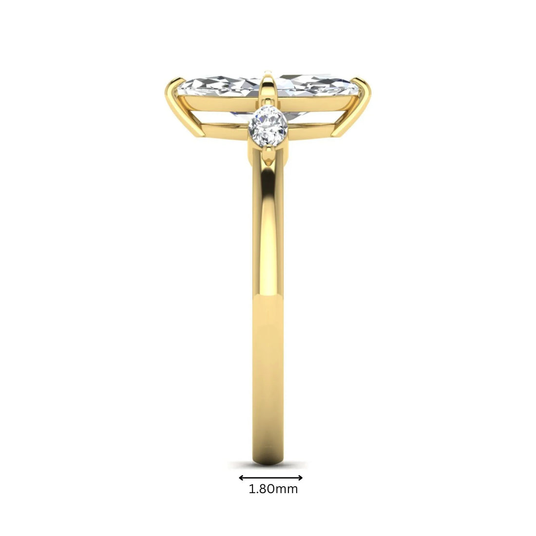 OctaPearl 1.5 ct Marquise Cut Lab Grown Diamond Three Stone Engagement Ring