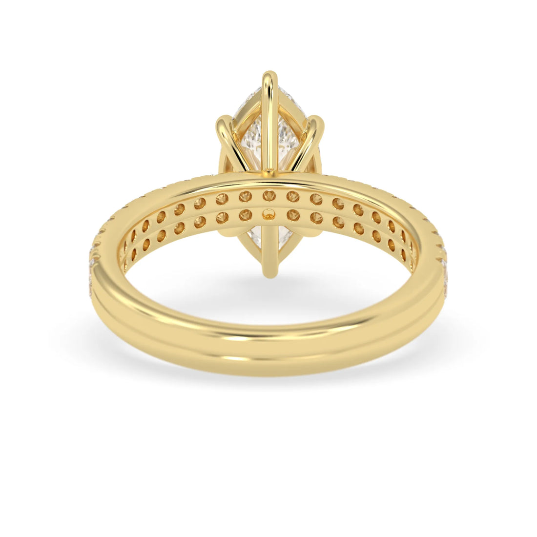 OctaPearl 2 ct Marquise Cut Lab Grown Diamond Pave Wedding Bridal Ring Set
