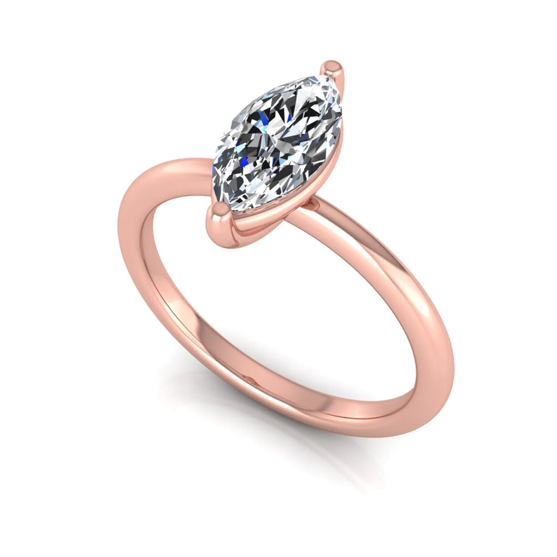 OctaPearl 1 ct Marquise Cut Solitaire Lab Grown Diamond Engagement Ring