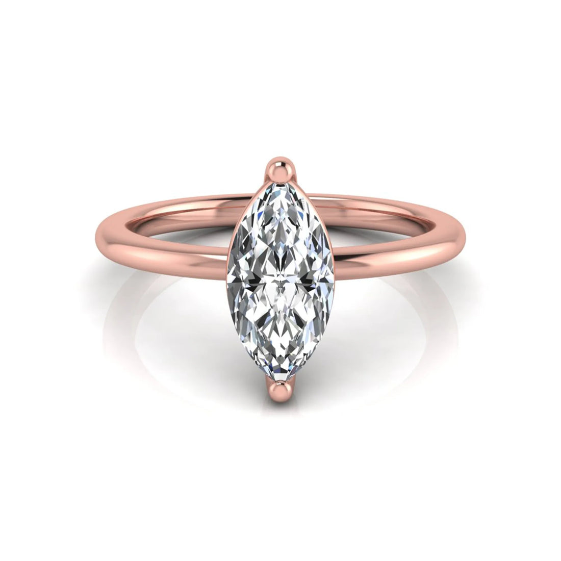 OctaPearl 1 ct Marquise Cut Solitaire Lab Grown Diamond Engagement Ring