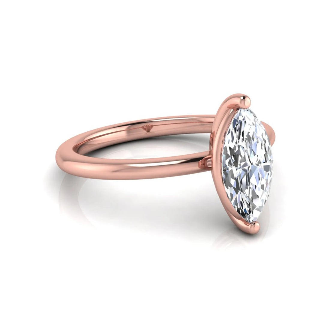 OctaPearl 1 ct Marquise Cut Solitaire Lab Grown Diamond Engagement Ring
