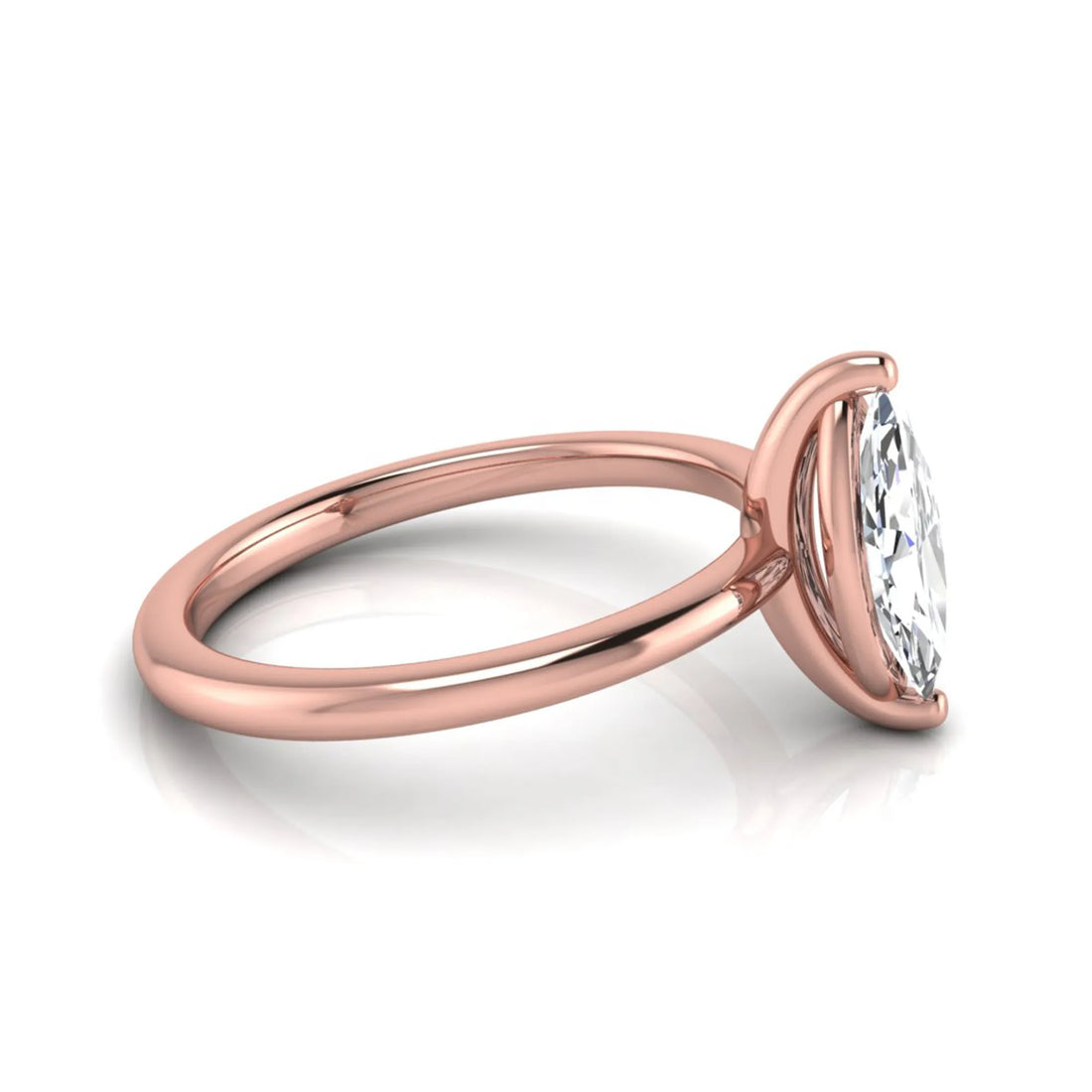 OctaPearl 1 ct Marquise Cut Solitaire Lab Grown Diamond Engagement Ring