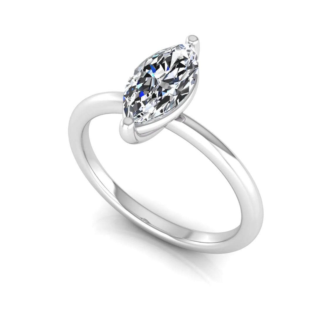 OctaPearl 1 ct Marquise Cut Solitaire Lab Grown Diamond Engagement Ring