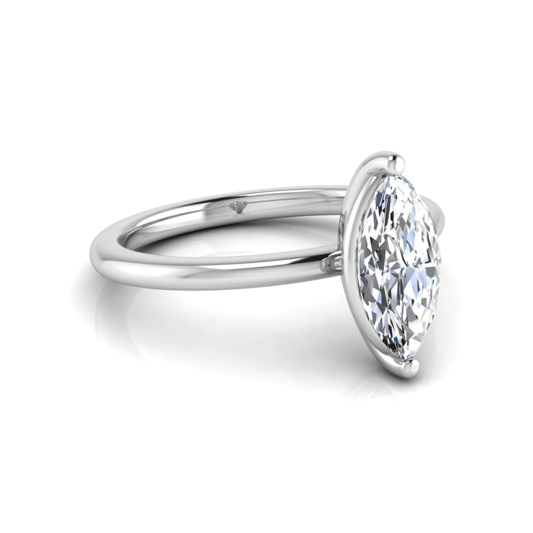 OctaPearl 1 ct Marquise Cut Solitaire Lab Grown Diamond Engagement Ring